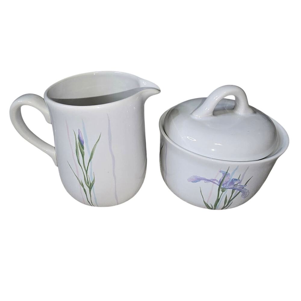 Corelle Coordinates Shadow Iris Sugar & Creamer Set New in Box 2004